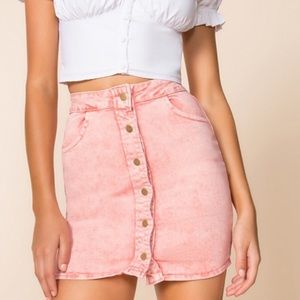 Ada button up skirt pink superdown NWOT
